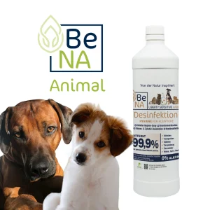 Sanfte Hygiene für Hunde: alkoholfrei, hautverträglich & keimfrei. BeNa Sensitive Animal – ideal für Pfoten, Fell, Zubehör & Wurfkisten